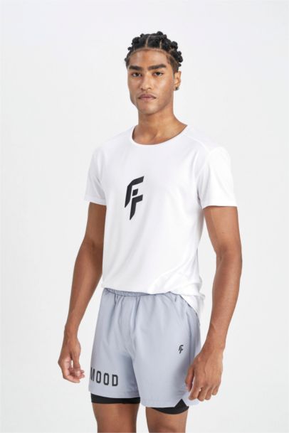 Slim Fit Dar Kesim Fermuarlı Telefon Cepli Sporcu Taytlı Şort