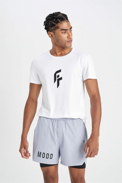 Slim Fit Dar Kesim Fermuarlı Telefon Cepli Sporcu Taytlı Şort