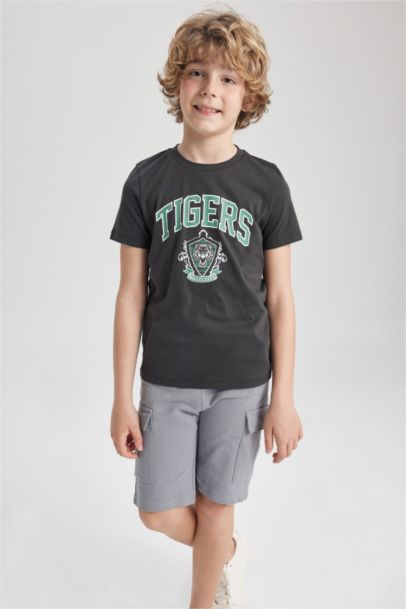 Boy Regular Fit Crew Neck Printed Short Sleeve T-Shirt