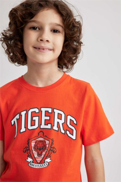 Boy Regular Fit Crew Neck Printed Short Sleeve T-Shirt