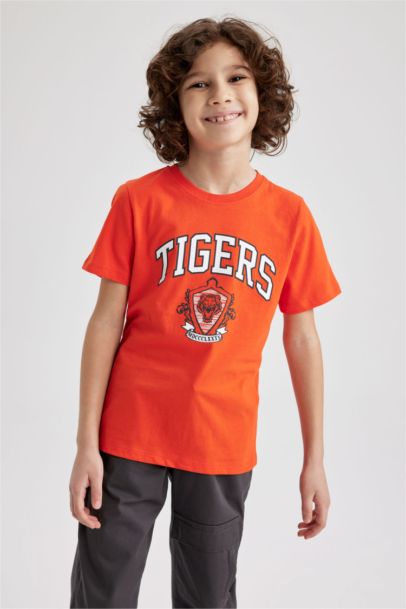 Boy Regular Fit Crew Neck Printed Short Sleeve T-Shirt