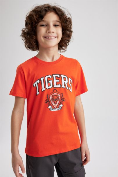 Boy Regular Fit Crew Neck Printed Short Sleeve T-Shirt