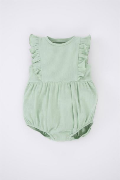 Salopette à côtes pour bébé fille nouveau-née