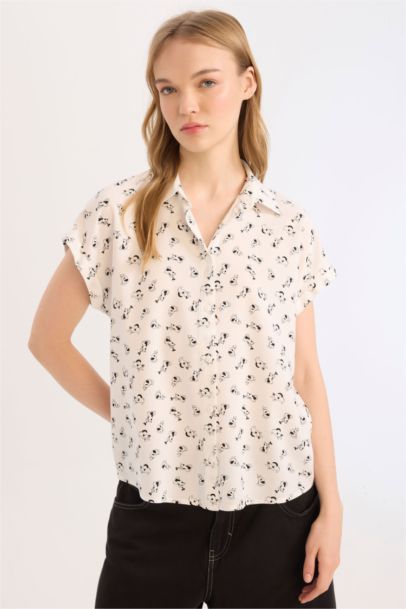 Regular Fit Viscose Short Sleeve Shirt