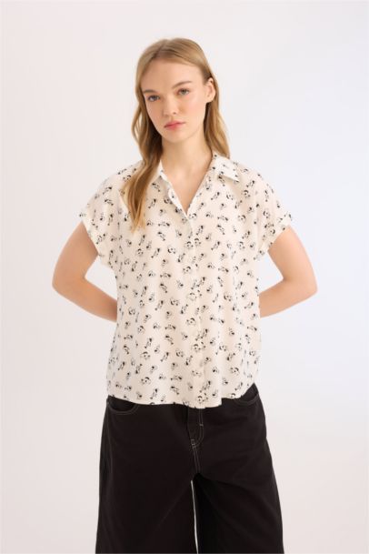Regular Fit Viscose Short Sleeve Shirt