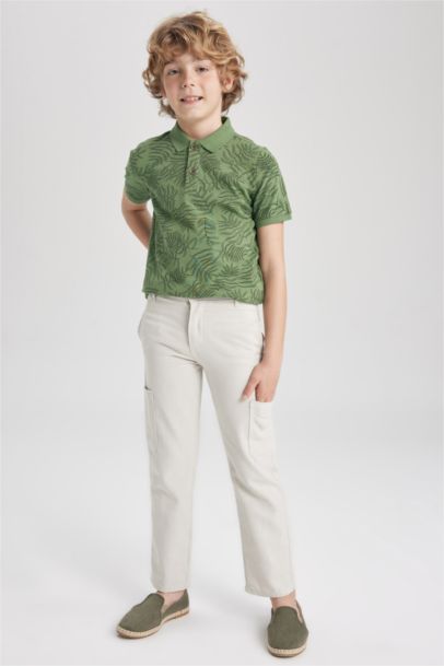 Boy Regular Fit Linen Look Trousers