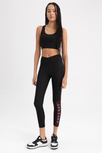 Printed Waist Wrapping Heavy Fabric Leggings