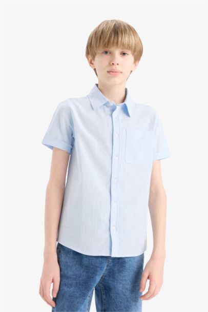 Boy Regular Fit Linen Look Polo Shirt