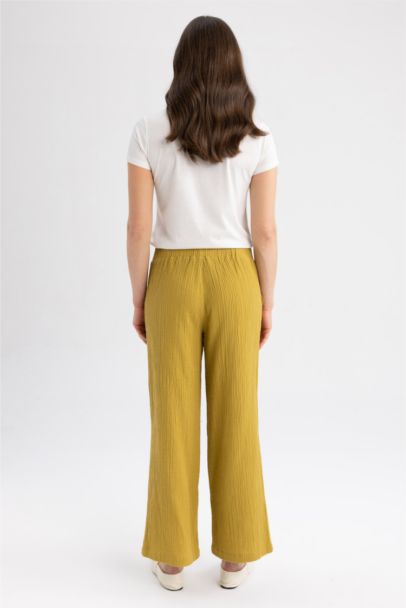 Wide Leg Muslin Trousers