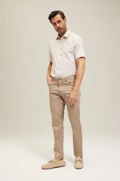 Chemise à manches courtes en coton à Coupe Régulière