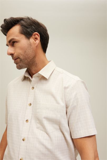 Chemise à manches courtes en coton à Coupe Régulière