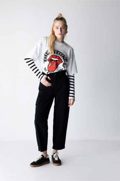 Paperbag Cargo Gabardine Cotton Trousers