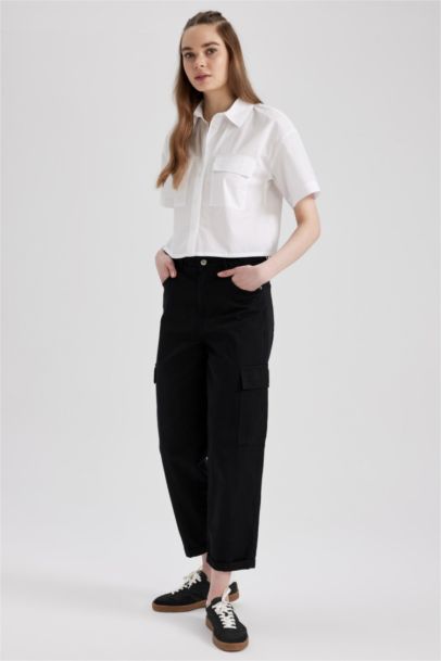 Paperbag Cargo Gabardine Cotton Trousers