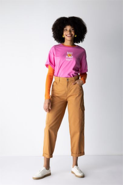 Paperbag Cargo Gabardine Cotton Trousers