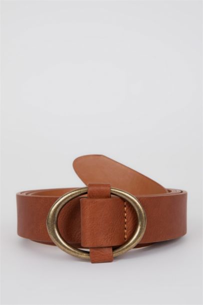 Women Oval Buckle Jean Belt