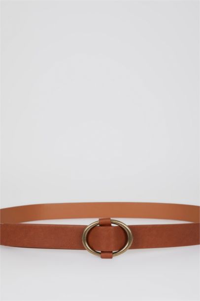 Women Oval Buckle Jean Belt