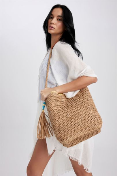 شنطة كتف قش