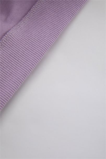 سويتر قماش بقصة عادية وغطاء للرأس