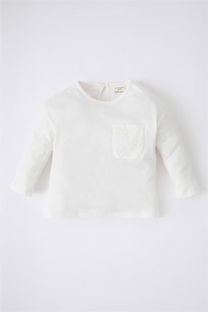 Baby Girls Regular Fit Crew Neck Long Sleeved T-Shirt