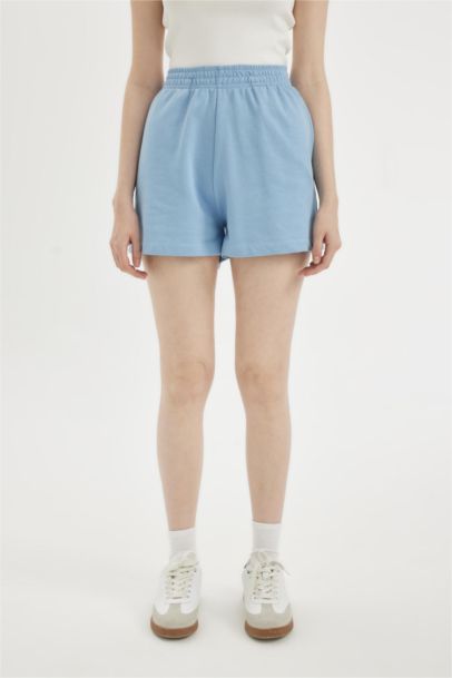 Regular Fit Thick Sweatshirt Fabric Regular Hem Shorts