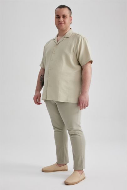 Regular Fit High Collar Short Sleeve Shirt