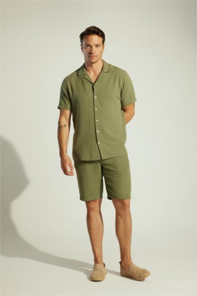 Chemise en lin à manches courtes pour Homme