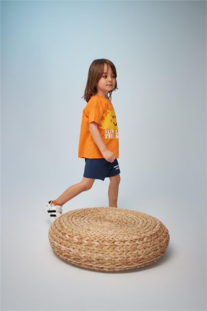 Baby Boy Slogan Printed Shorts