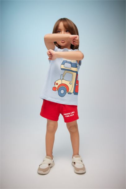 Baby Boy Regular Fit Slogan Printed Shorts