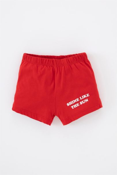 Baby Boy Regular Fit Slogan Printed Shorts
