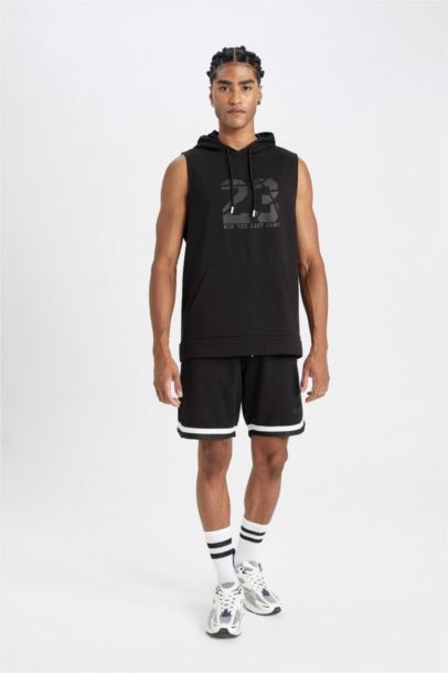 DeFactoFit Standard Fit Printed Hooded Tank Top