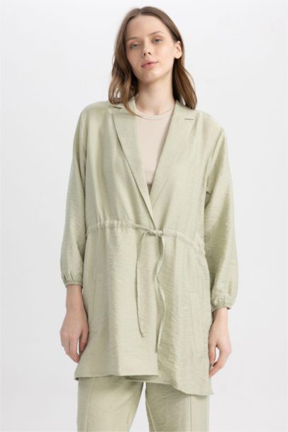 Relax Fit Shirt Collar Long Sleeve Tunic