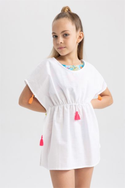 Robe de Plage à pompons pour Fille