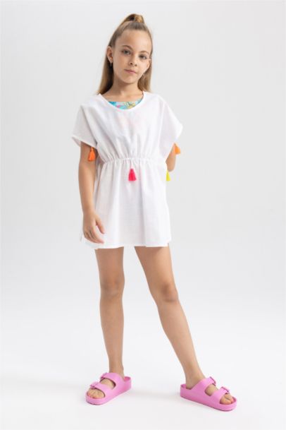 Robe de Plage à pompons pour Fille