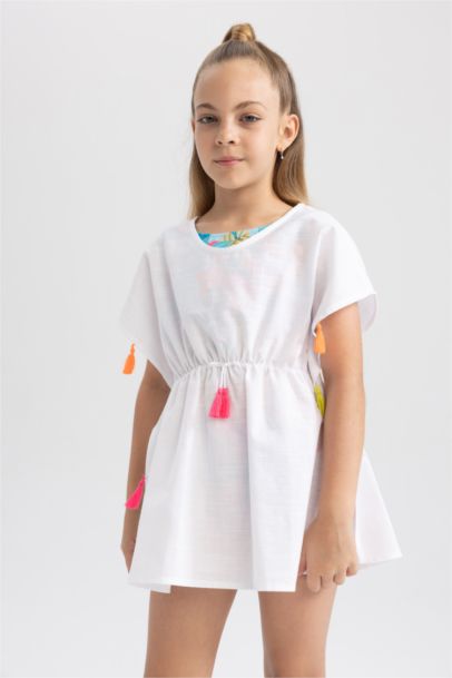 Robe de Plage à pompons pour Fille