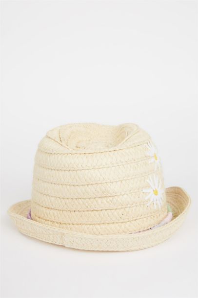 Girl Embroidered Straw Hat