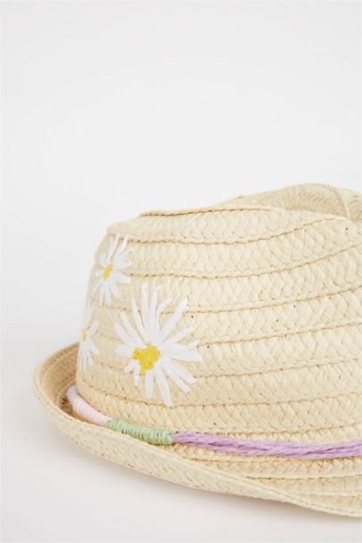 Girl Embroidered Straw Hat