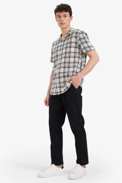 %100 Pamuk Jogger Fit Beli Bağcıklı Lastikli Dar Paça Cepli Pantolon