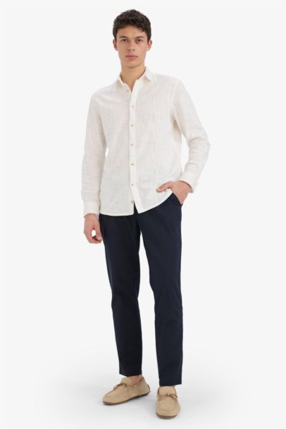 %100 Pamuk Jogger Fit Beli Bağcıklı Lastikli Dar Paça Cepli Pantolon