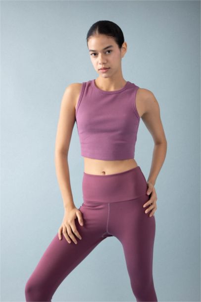 Slim Fit Ribbed Sports Crop Top