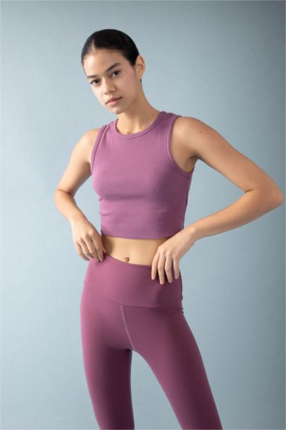 Slim Fit Ribbed Sports Crop Top