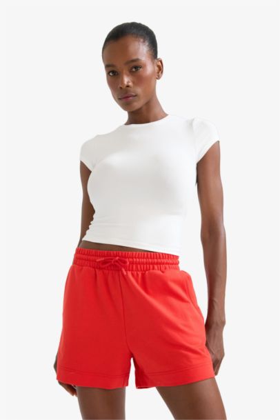 DeFactoFit Standard Fit Sports Basic Red Shorts