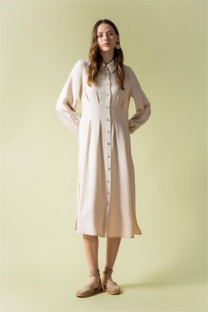 Shirt Collar Long Sleeve Dress