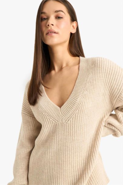 Pull en tricot oversize à col V