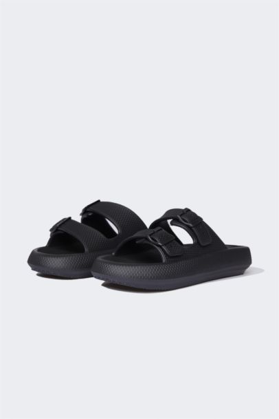 شبشب رجالي إيفا بكعب سميك بشريط مزدوج