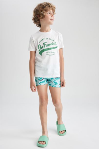 Boy Regular Fit Crew Neck Printed Short Sleeve T-Shirt