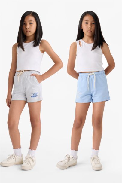 Girl Sweatshirt Fabric 2 Piece Shorts