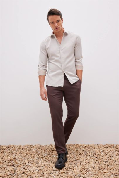 Рубашка приталенного кроя с длинным рукавом