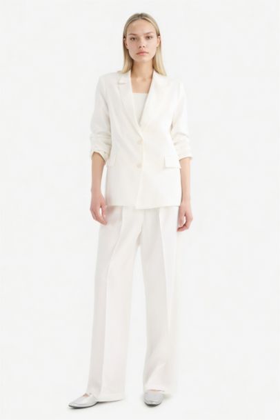 سترة بليزر اوفر سايز قماش ايوسل