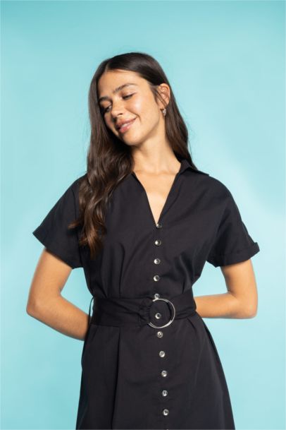 Robes Popeline Col De Chemise