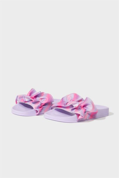 Girl Flat Sole Single Striped Eva Slippers
